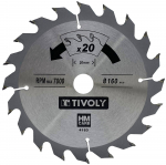 Pjovimo diskas medienai Tivoly XT50514004163; 160x1,5x20 mm; Z20