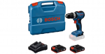 Smūginis suktuvas-gręžtuvas Bosch GSB18V-52; 18 V; 2x2,0 Ah akum. + L-Case