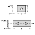 Obliaus peilis CMT 790.300.20; 30x12x1,5 mm; HW-MG; 1 vnt.