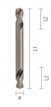Dvipusis grąžtas ECEF HSS-G; 4,10x55 mm