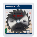 Pjovimo diskas medienai Specialist Wood; 190x1,4x30/20/16 mm; Z20