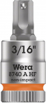 Sukimo galvutė Wera WE05003386001; HEX-plus; 1/4''; 3/16''x28 mm