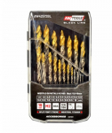 Grąžtų komplektas metalui AWTools AW42572BL; 1,5-10 mm; 19 vnt.