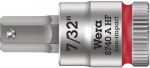 Sukimo galvutė Wera WE05003387001; HEX-plus; 1/4''; 7/32x28 mm