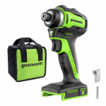 Akumuliatorinis smūginis suktuvas Greenworks ID3220A2; 24 V; 220 Nm (be akumuliatoriaus ir pakrovėjo)