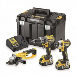 Įrankių rinkinys DeWalt (DCD796 + DCF887 + DCG412); 18 V; 2x5,0 Ah akum.