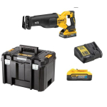 Akumuliatorinis tiesinis pjūklas DeWalt DCS386H2T-QW; 18 V; 2x5,0 Ah akum.