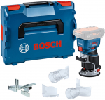 Akumuliatorinė kantų freza Bosch GKF 18V-8 Professional; 18 V (be akumuliatoriaus ir pakrovėjo) + L-BOXX 136