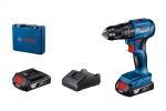 Smūginis suktuvas-gręžtuvas Bosch GSB 185-LI; 18 V; 2x2,0 Ah akum.