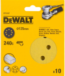 &Scaron;lifavimo popierius DeWalt DT3107-QZ; K240; 125 mm; 10 vnt.
