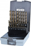 Grąžtų komplektas metalui  Ruko 215214RO; HSS-Co 5; 1-10 mm; 19 vnt.