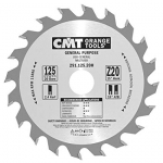 Pjovimo diskas medienai CMT 291; 125x2,4x20; Z20; 15&deg;