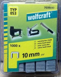 Kabės Wolfcraft; 10 mm; 1000 vnt.; tipas 53; plieno