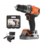 Suktuvas-gręžtuvas Black & Decker BCD383D1XK-QW; 18 V; 1x2,0 Ah akum.
