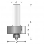 Kampų i&scaron;pjovimo freza Hikoki 754098; d=8 mm; D=31,7 mm; su guoliu
