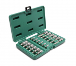 Galvučių su antgaliais rinkinys Sata S09053; 1/4''+1/2''; 18 vnt.