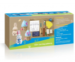 Drožinėjimo rinkinys BeaverCraft DIY Hoppy Bunnies; 11 vnt.; figūrėlių drožinėjimui pradedantiesiems
