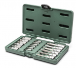 Galvučių su antgaliais rinkinys Sata S09052; 1/4''+1/2''; 18 vnt.