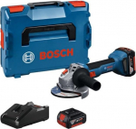 Akumuliatorinis kampinis &scaron;lifuoklis Bosch GWS 18V-8 Professional; 125 mm; 18 V; 2x4,0 Ah akum. + L-BOXX 136