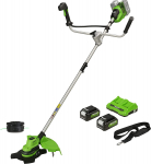 Žoliapjovė - trimeris Greenworks GD24X2BCBK4x; 2x24 V; 2x4,0 Ah akum.