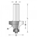 Apvalinimo freza Hikoki 754102; d=8 mm; D=19,1 mm; su guoliu
