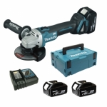 Kampinis &scaron;lifuoklis Makita DGA504RTJ; 18 V; 2x5,0 Ah akum.