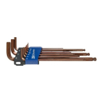 &Scaron;e&scaron;iakampių raktų rinkinys Condor Werkzeug C38002; HEX 1,5-10 mm; 9 vnt.