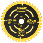 Pjovimo diskas medienai DeWalt; 165x1,65x20,0 mm; Z40; 18&deg;