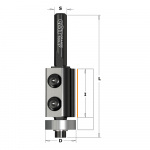 Tiesi pir&scaron;tinė freza CMT 657.161.11; S=8 mm; D=16 mm, RH