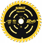 Pjovimo diskas medienai DeWalt; 165x1,65x20,0 mm; Z40; 18&deg;