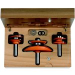 Frezų rinkinys CMT for raised panel with backcutter; 1/2'' (12,7 mm); profile D; 3 dalys