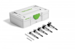 Furnitūros skylių grąžtų komplektas Festool SYS3 S 76-FB CE-SORT/5; 15-35 mm; 5 vnt.