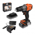 Suktuvas-gręžtuvas Black & Decker BCD383D2XK-QW; 18 V; 2x2,0 Ah akum.