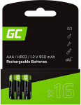 Green Cell GR12 Rechargeable Batteries 16x AAA R3 Ni-MH 950mAh