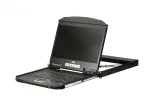 Aten CL3700NW-ATA-EG 1U Ultra Short Depth Single Rail WideScreen LCD Konsolė (USB / HDMI) 1920x1080 with UK English keyboard