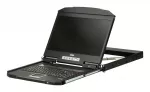 Aten CL3700NW-ATA-SG 1U Ultra Short Depth Single Rail WideScreen LCD Konsolė (USB / HDMI) 1920x1080 with Spanish keyboard