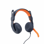 Logitech Zone Learn Laisvų rankų įranga Vielinis Su lankeliu Lavinimas Mėlyna, Oranžinė