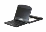 Aten CL3800NW-ATA-EG 1U Ultra Short Depth Dual Rail WideScreen FHD LCD Konsolė (USB / HDMI / DVI / VGA) with UK English keyboard