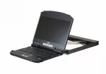 Aten CL3800NW-ATA-GG 1U Ultra Short Depth Dual Rail WideScreen FHD LCD Konsolė (USB / HDMI / DVI / VGA) with German keyboard