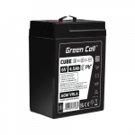 Green Cell Cube AGM VRLA IP54 6V 4.5Ah be priežiūros akumuliatorius signalizacijos sistemoms, kasos aparatams, žaislams