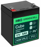 Green Cell AGM12V5AH-J AGM VRLA 12V 5Ah nereikalaujantis priežiūros Akumuliatorius skirtas kasos aparatas, žaislas, kamera (91x70x102mm)