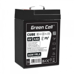 Green Cell Cube AGM VRLA IP54 6V 4Ah be priežiūros akumuliatorius signalizacijos sistemoms, kasos aparatams, žaislams
