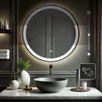 &Scaron;viečiantis veidrodis Balneo VENUS 60 cm juodu rėmeliu, L0101010403-1