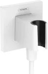 Sieninė Hansgrohe du&scaron;o žarnos jungtis su du&scaron;o laikikliu FIX FIT E , mat. baltas, 26889700