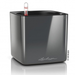 Vazonas Lechuza CUBE GLOSSY 16, antracite, 13521