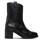 Aulinukai Tommy Hilfiger Riding Lthr Mid Boot Block Heel FW0FW08776 Juoda 36