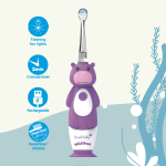 Brush Baby Vaiki&scaron;kas elektrinis dantų &scaron;epetėlis WildOnes Hipopotamas 0-10 metų