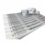 Kontrolinės apyrankės su spauda - Personalizuotos juostelės : Kiekis - 2000, Spalva - Sidabrinė