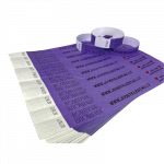 Kontrolinės apyrankės su spauda - Personalizuotos juostelės : Kiekis - 2000, Spalva - Violetinė