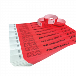 Kontrolinės apyrankės su spauda - Personalizuotos juostelės : Kiekis - 900, Spalva - Koralinė